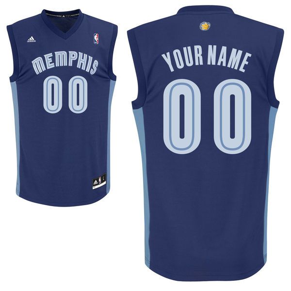 Men Adidas Memphis Grizzlies Custom Replica Road Blue NBA Jersey